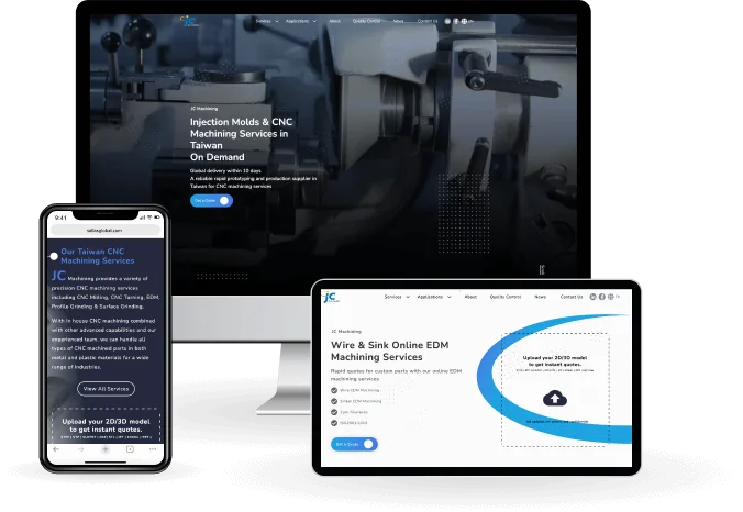 JC Machining Website mock up