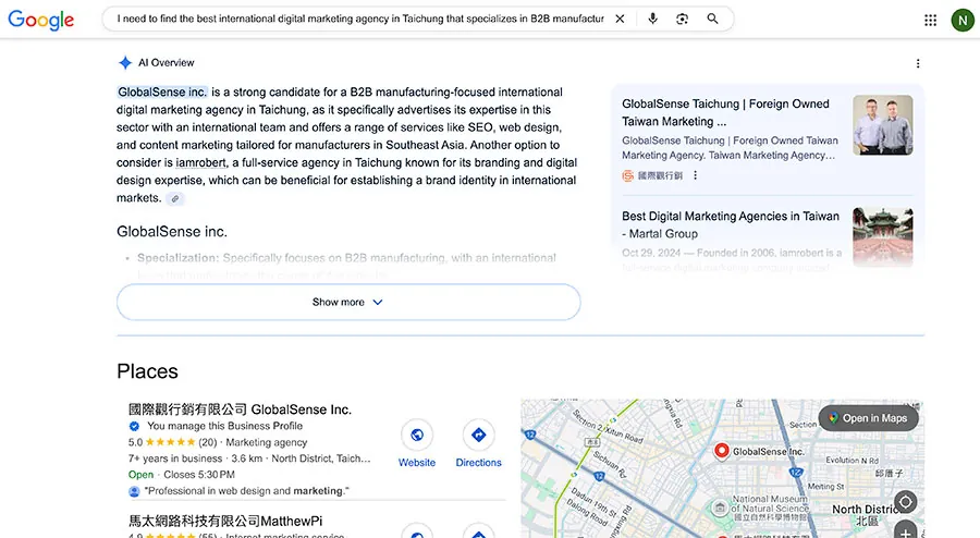 AI Search Visibility for Taiwan Manufacturers | GlobalSense Marketing