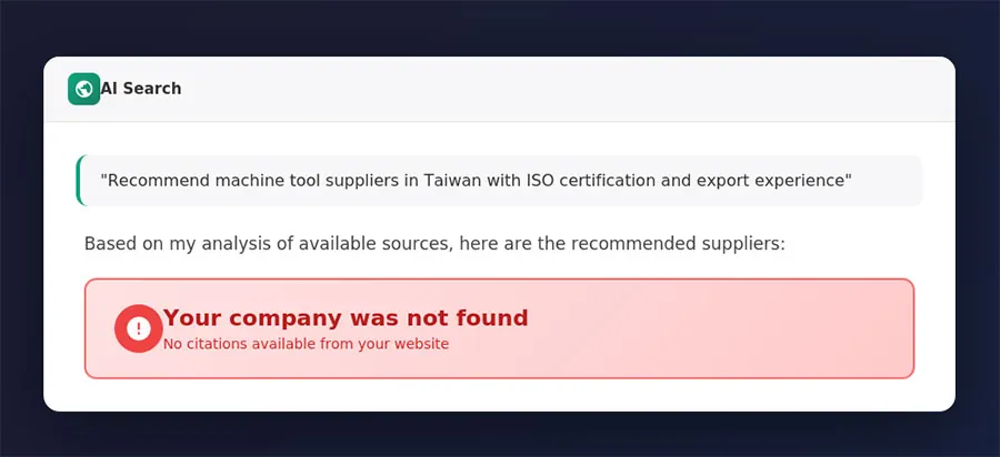 AI Search Visibility for Taiwan Manufacturers | Executive Guide