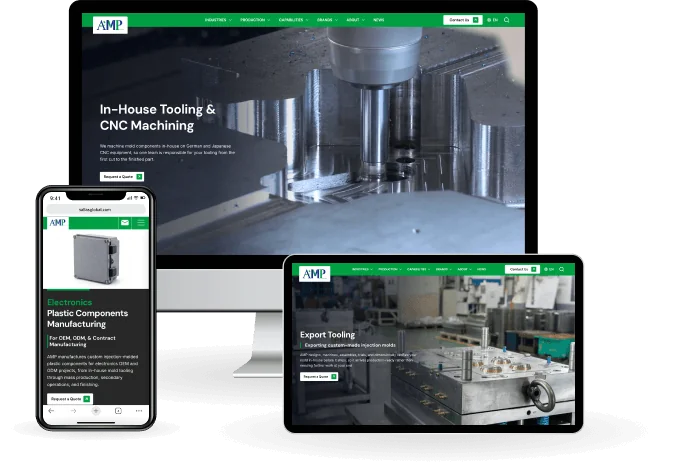 AMP website page mock-up